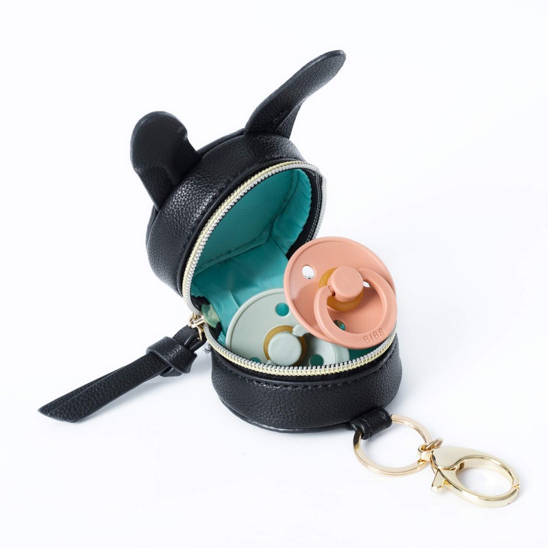 MOMINSIDE حافظة مصاصة MOMINSIDE مع مقبض - حافظة المصاصة تتصل بسهولة بحقيبة الحفاضات أو الحقيبة وتحمل 2 مصاصة أو واقي حلمة حافظة المصاصة مع مشبك وغطاء، حافظة مع قفل - Image 4